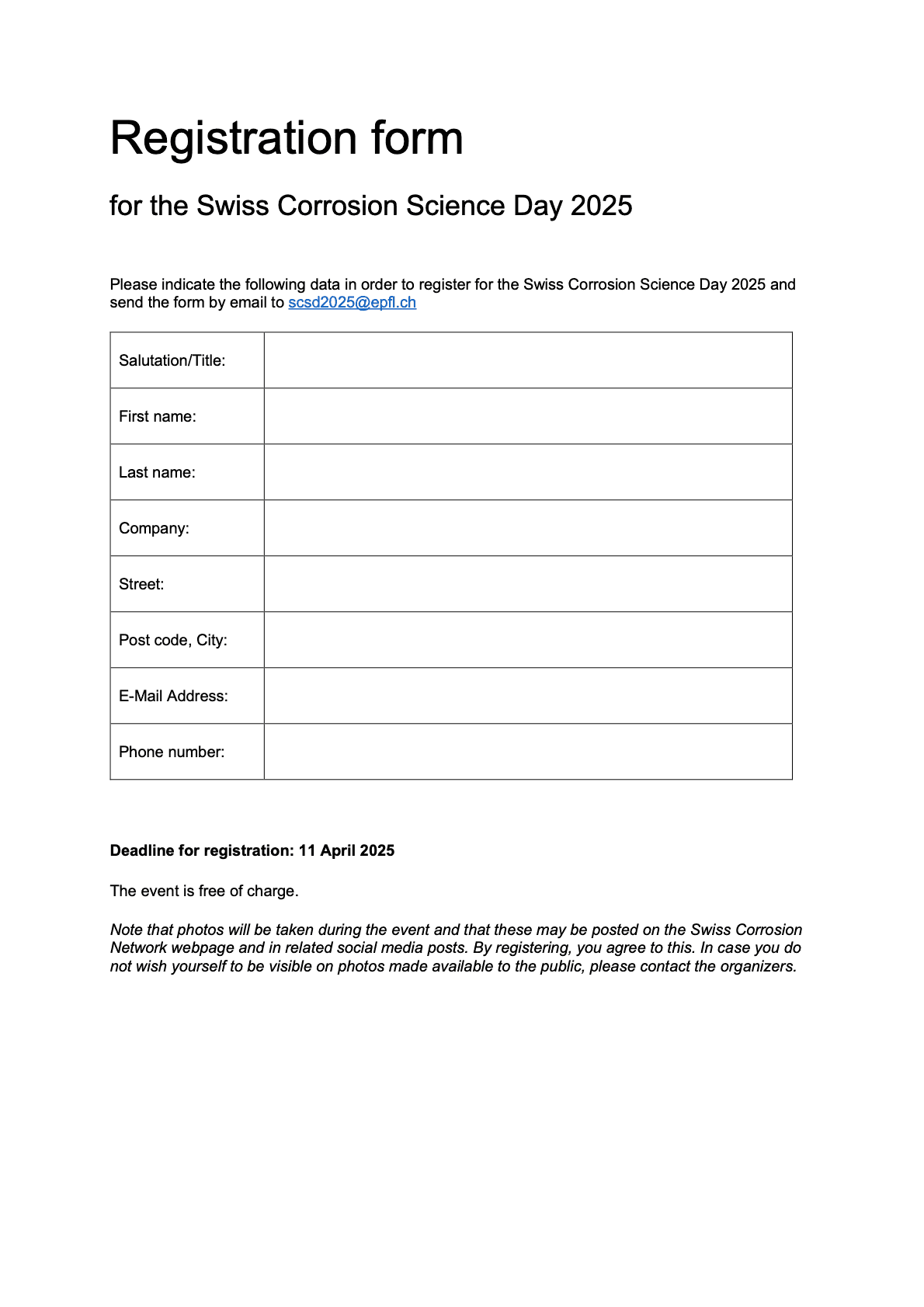 registration form corrosion day 2025