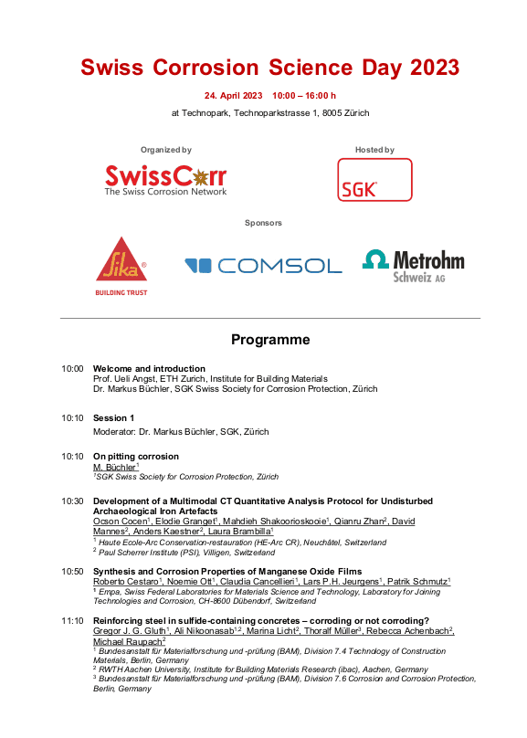 programme corrosion day 2023